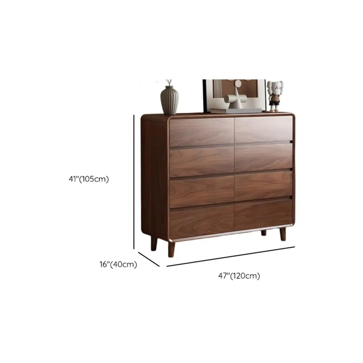 Brown Finish Wood Storage Dresser for Drawers Image - 21