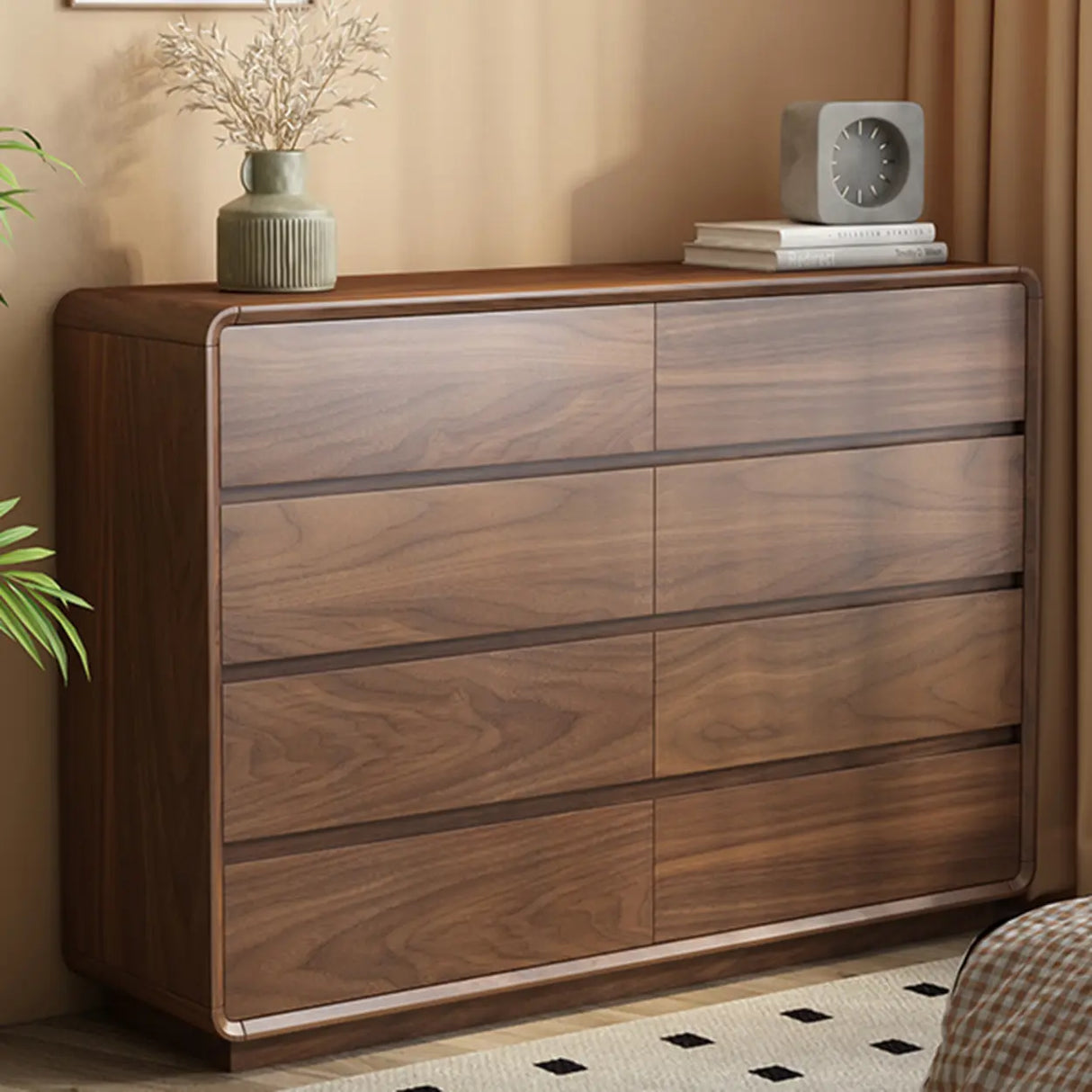 Brown Finish Wood Storage Dresser for Drawers Image - 3