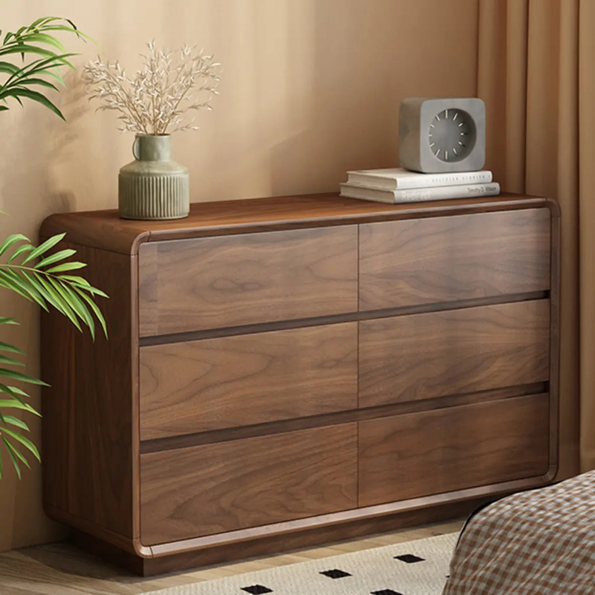 Brown Finish Wood Storage Dresser for Drawers Image - 7