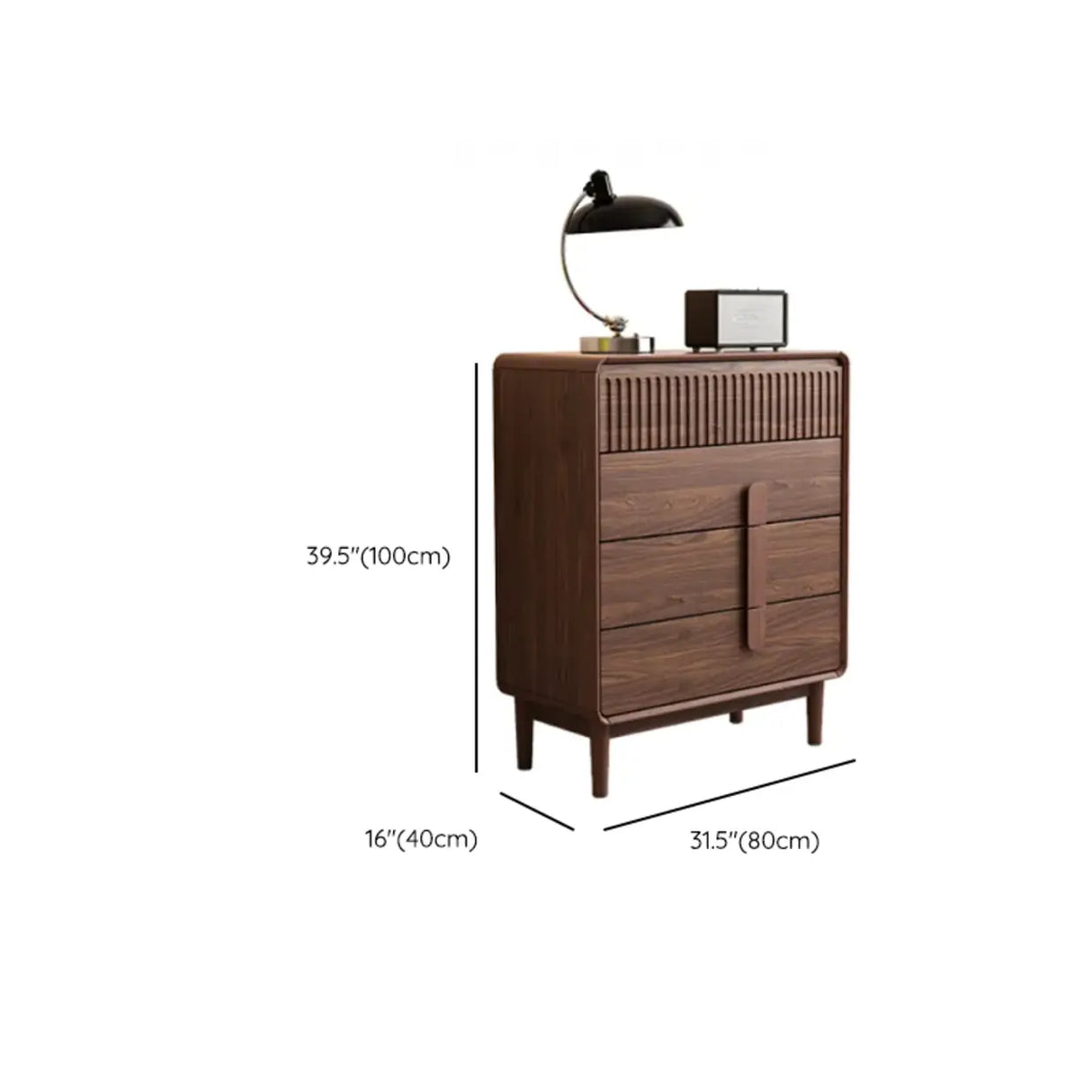 Brown Finish Wooden Rectangular Dresser for Drawers Image - 12