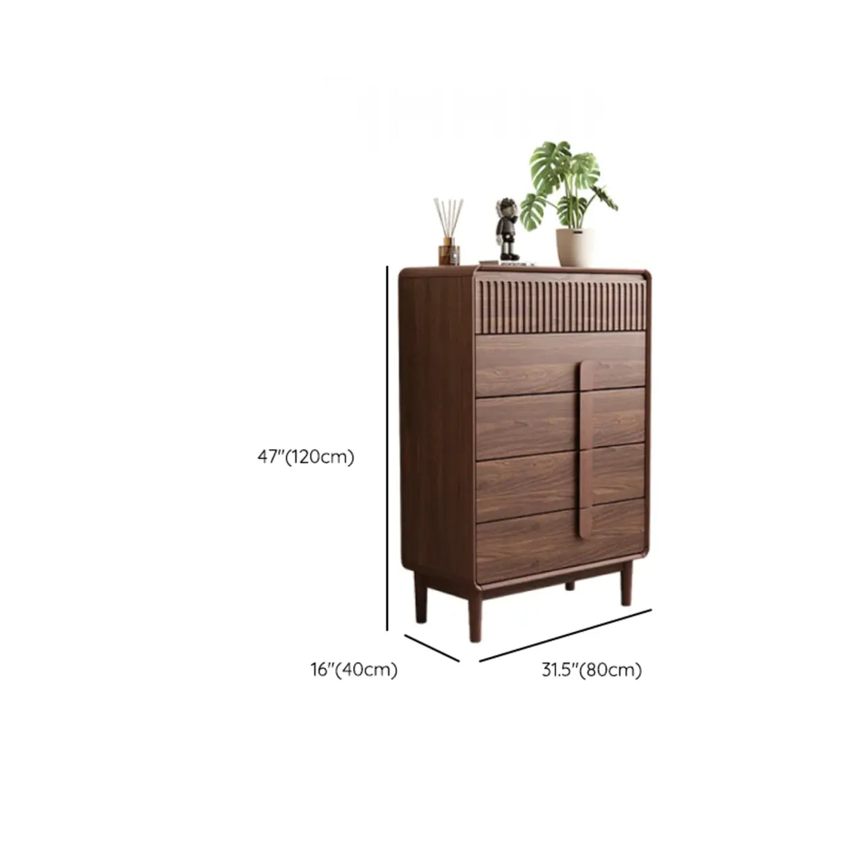 Brown Finish Wooden Rectangular Dresser for Drawers Image - 13