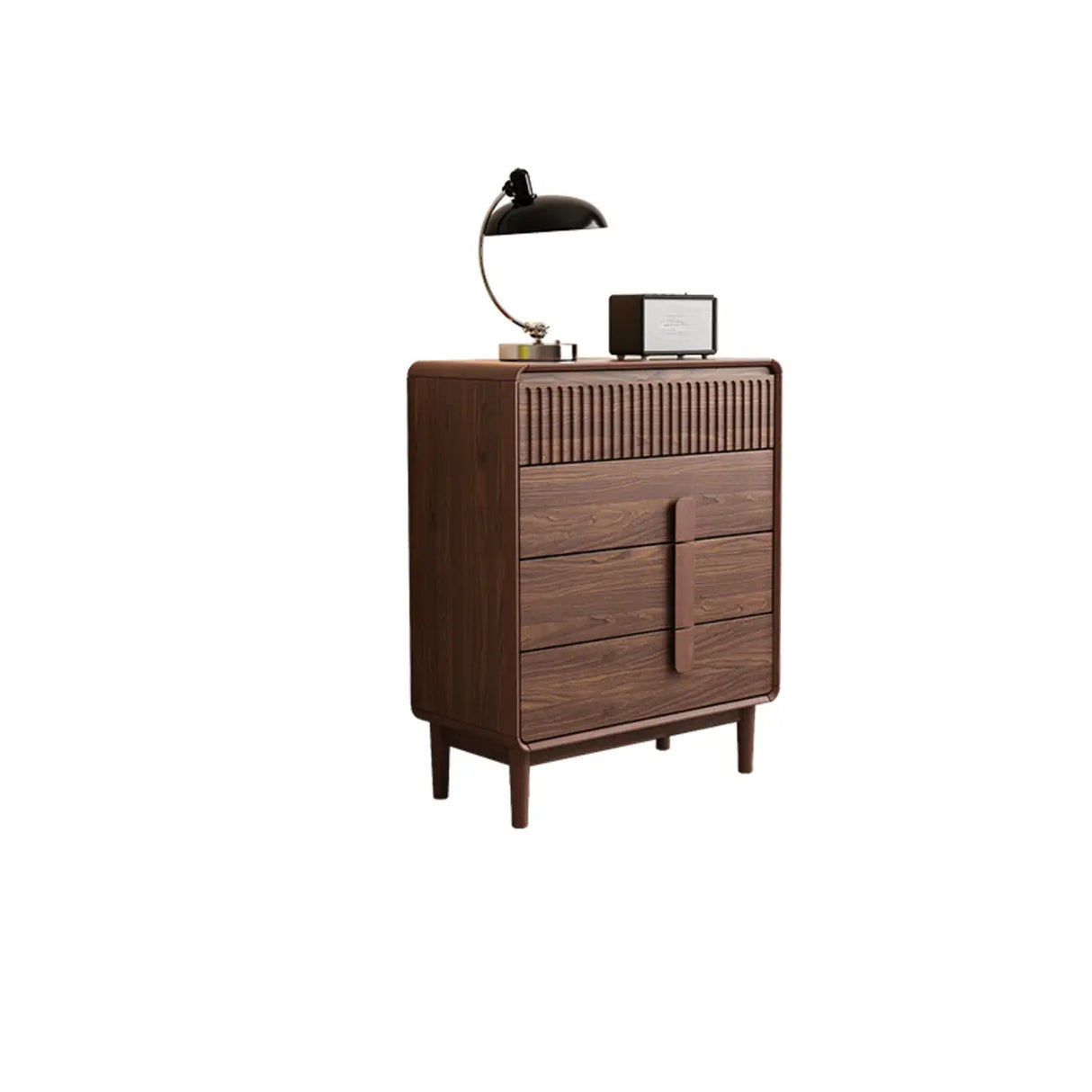 Brown Finish Wooden Rectangular Dresser for Drawers Image - 2