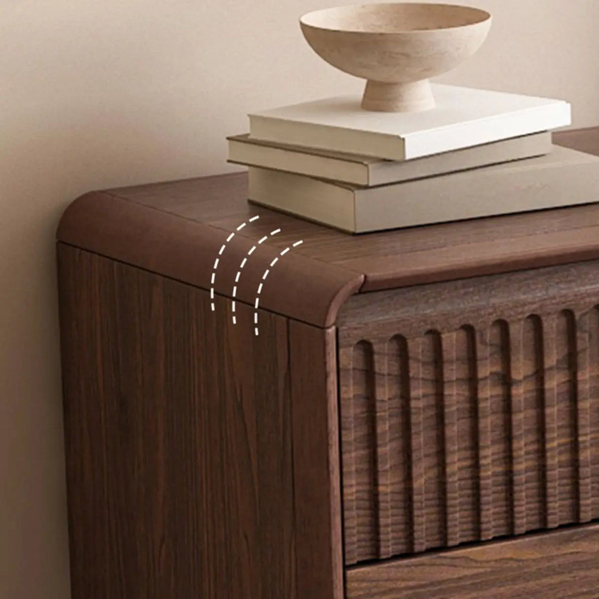 Brown Finish Wooden Rectangular Dresser for Drawers Image - 8