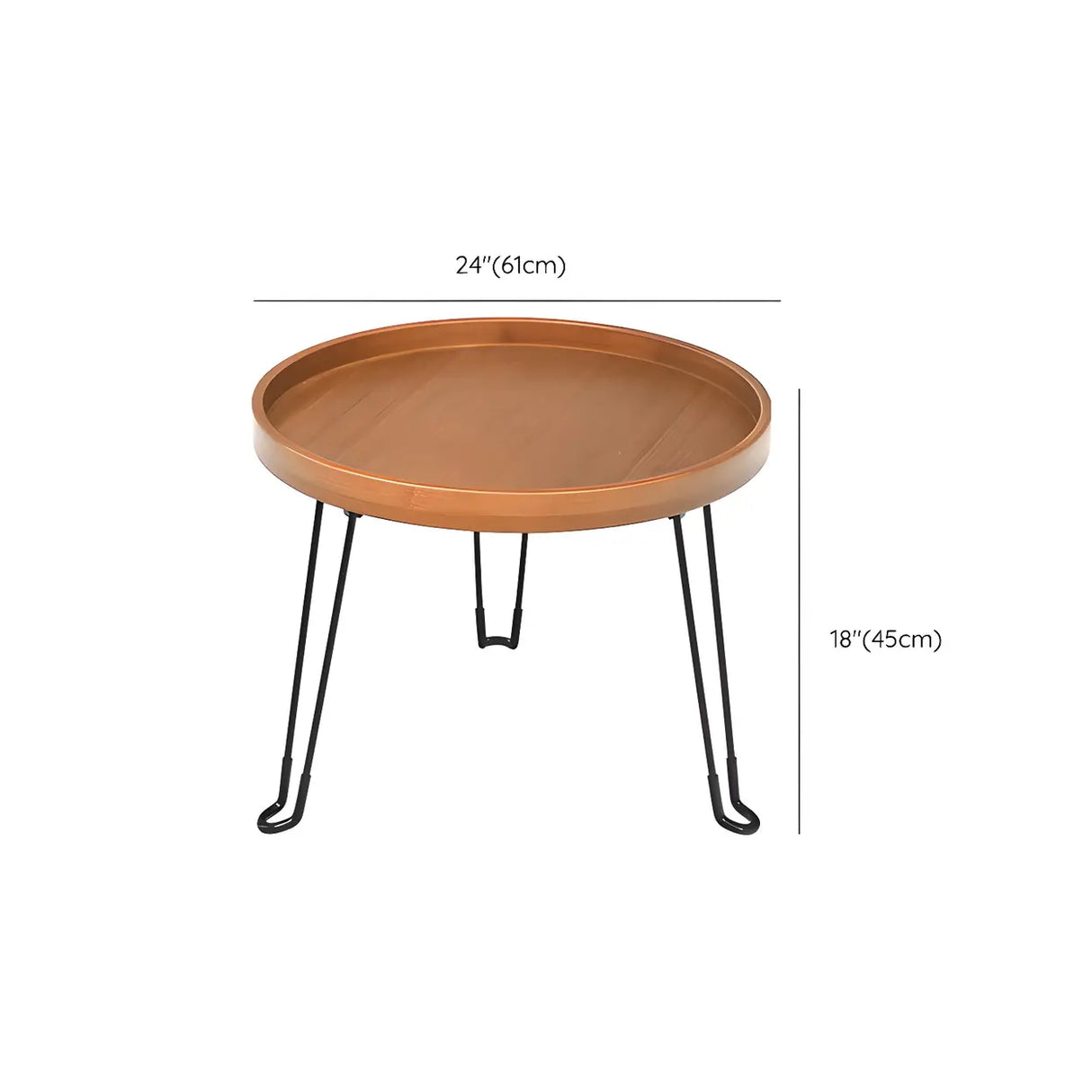 Brown Foldable Round UV Resistant Outdoor Coffee Table