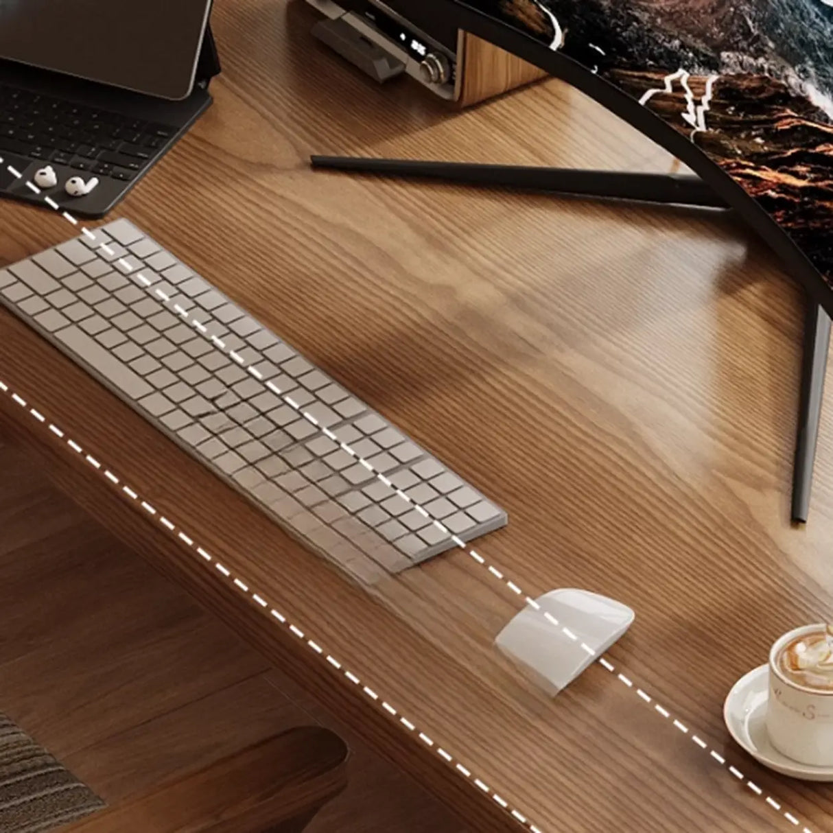 Brown Free From Standard Wood Writing Desk with Storage Image - 10