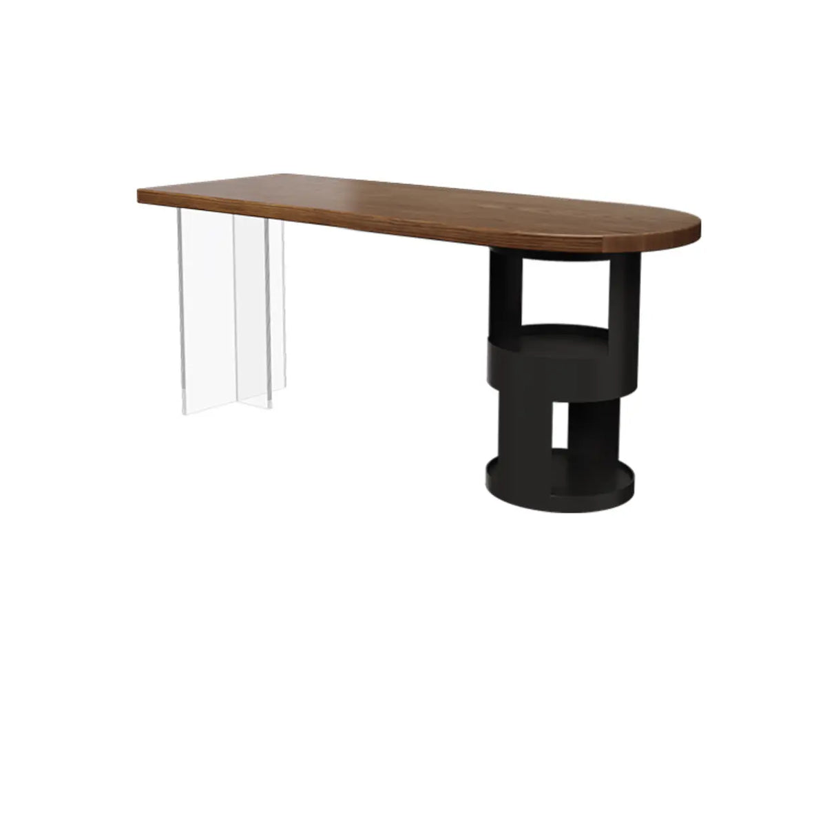 Brown Free From Standard Wood Writing Desk with Storage Image - 2