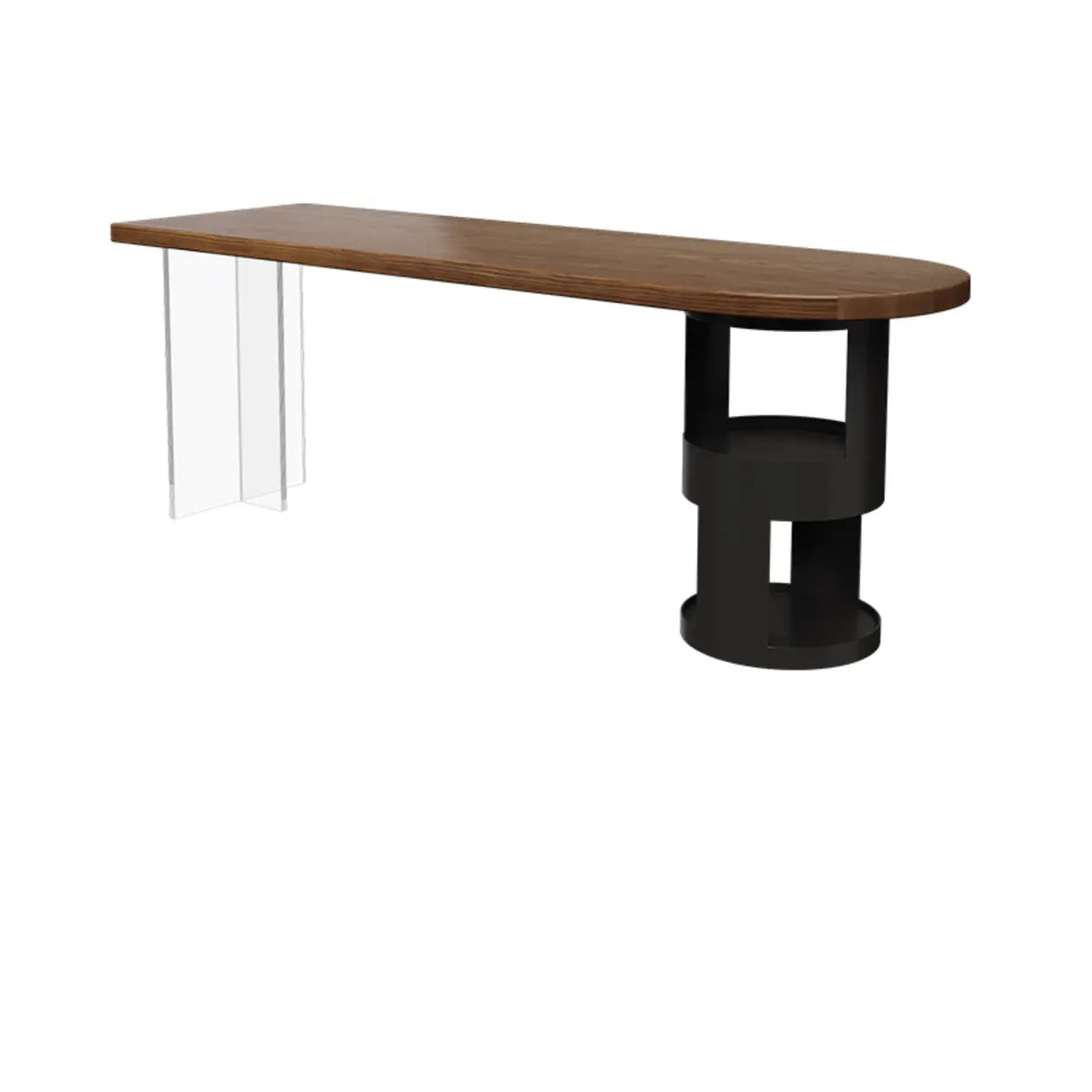 Brown Free From Standard Wood Writing Desk with Storage Image - 7