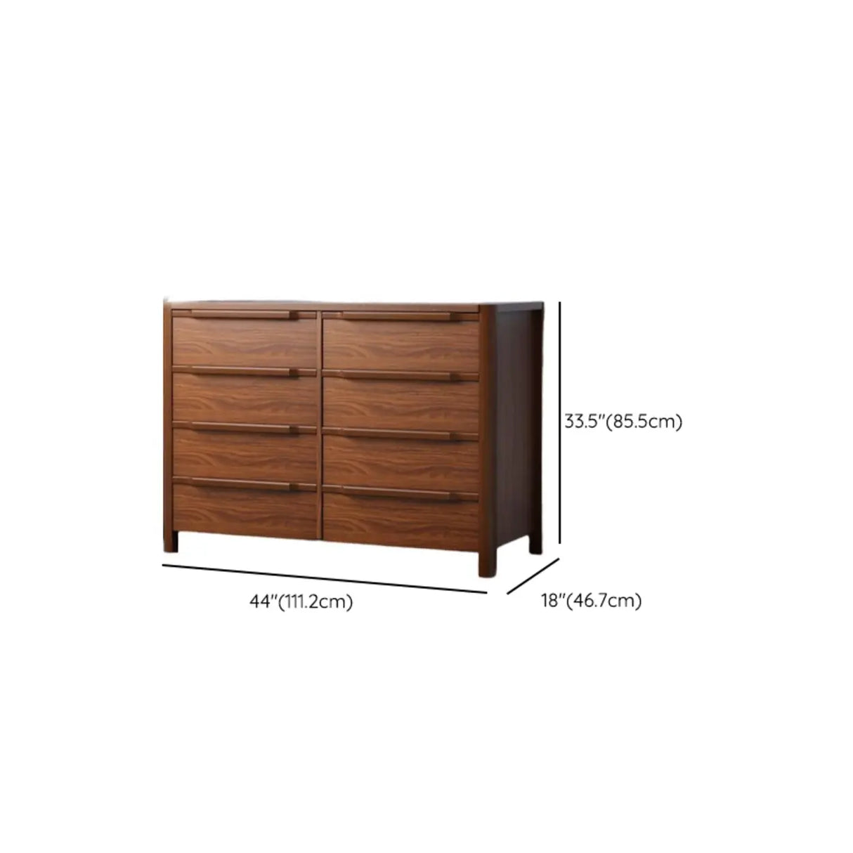 Brown Horizontal Wooden Dresser for Ten Drawers Image - 12