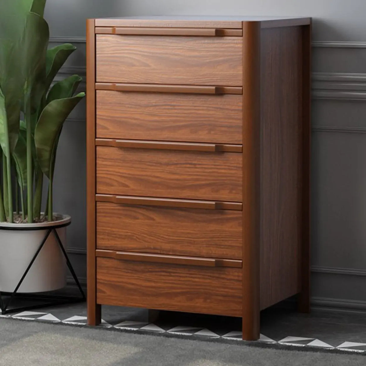 Brown Horizontal Wooden Dresser for Ten Drawers Image - 5