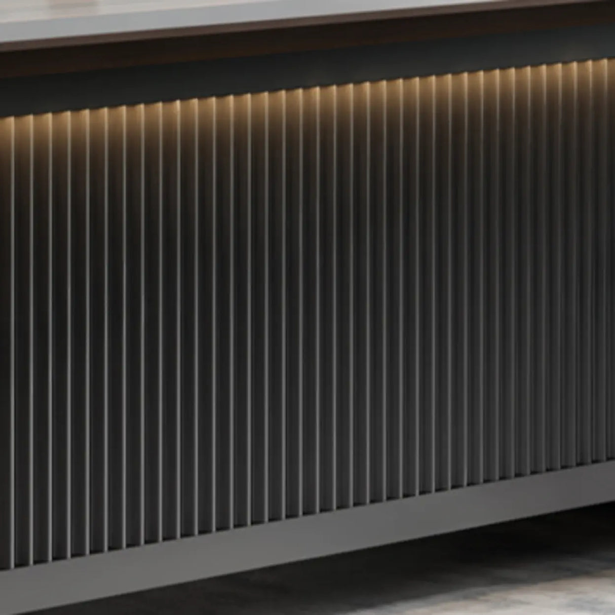 Brown L-Shaped Wooden Desk with Drawers and Shelves Image - 9