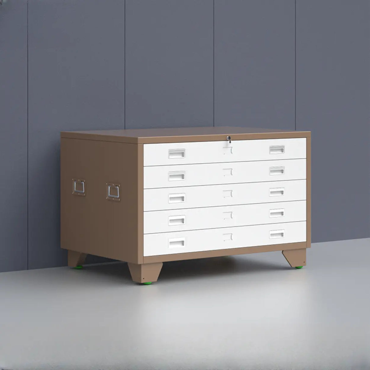 Brown Lateral Steel Small Lockable Filing Cabinets Image - 13