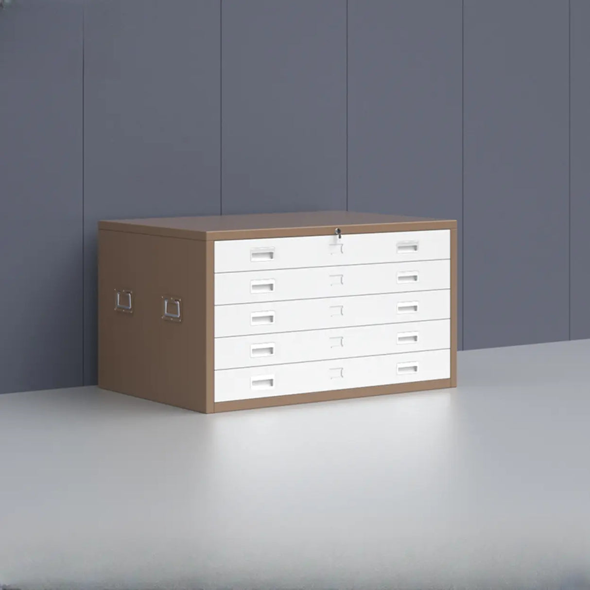 Brown Lateral Steel Small Lockable Filing Cabinets Image - 16