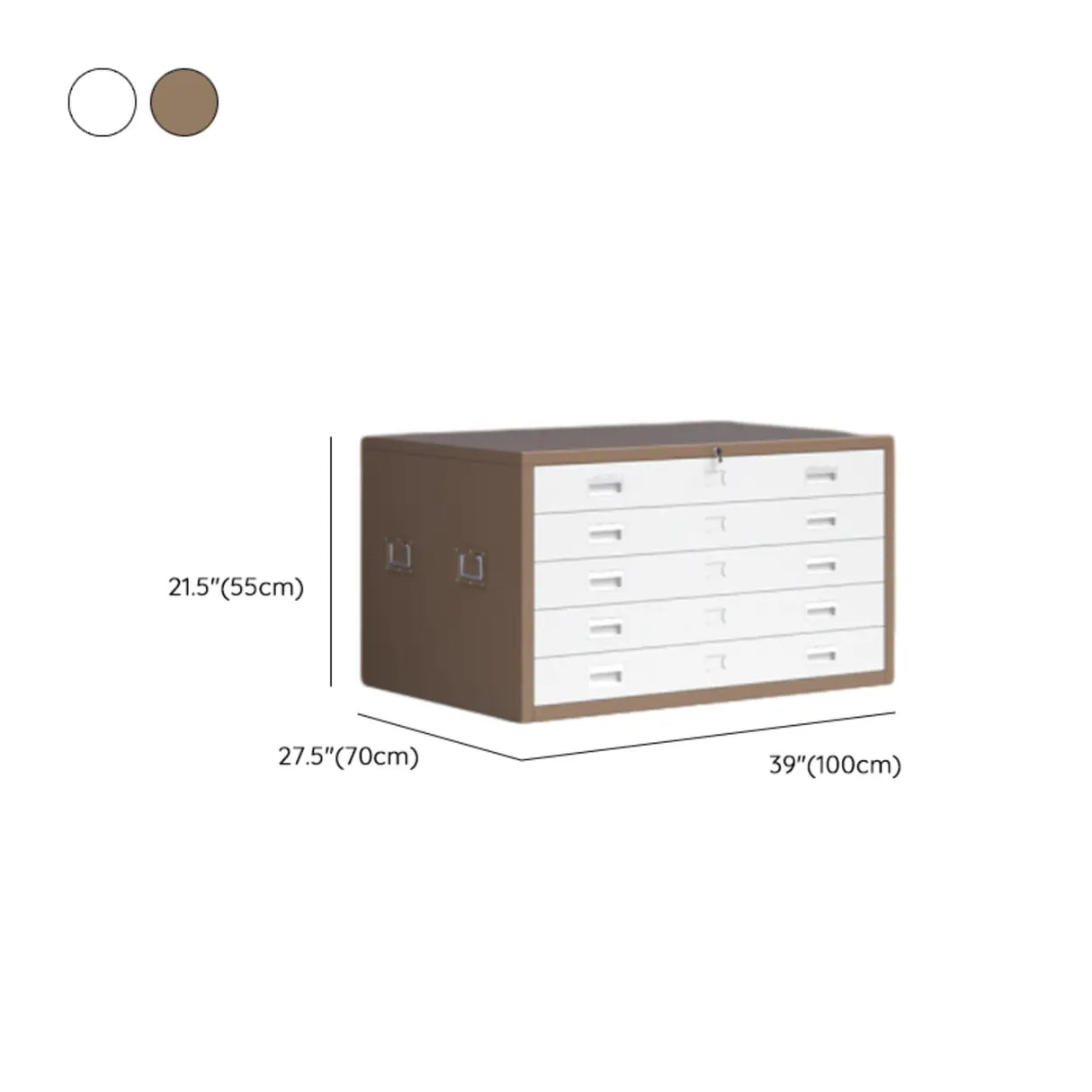 Brown Lateral Steel Small Lockable Filing Cabinets