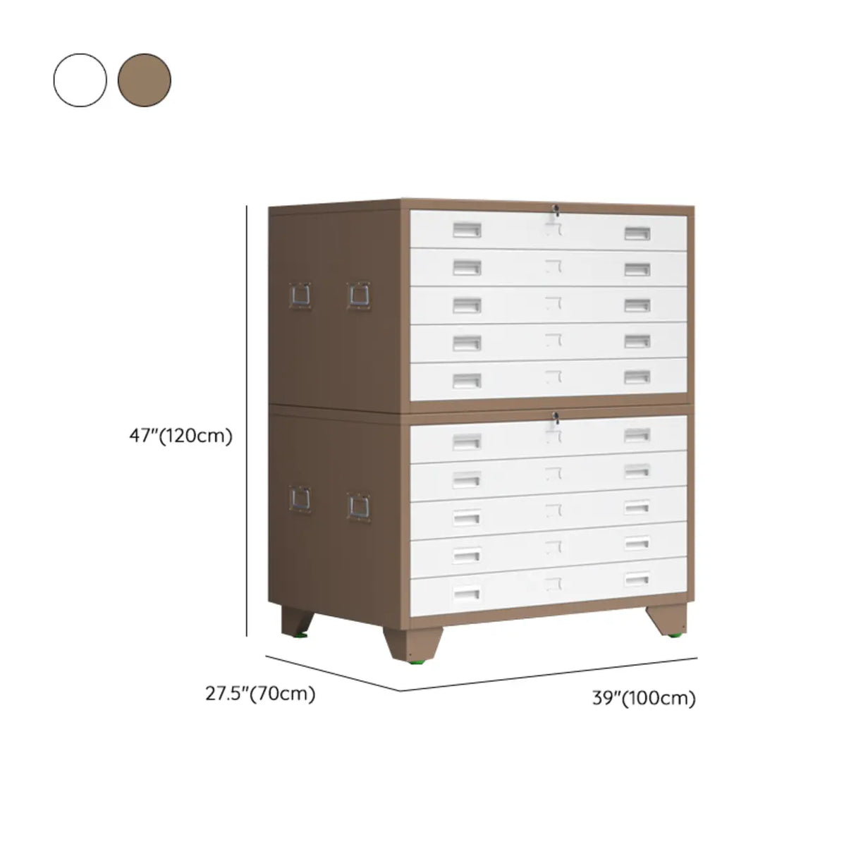 Brown Lateral Steel Small Lockable Filing Cabinets Image - 29