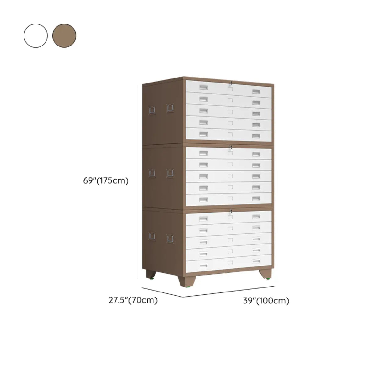 Brown Lateral Steel Small Lockable Filing Cabinets Image - 30