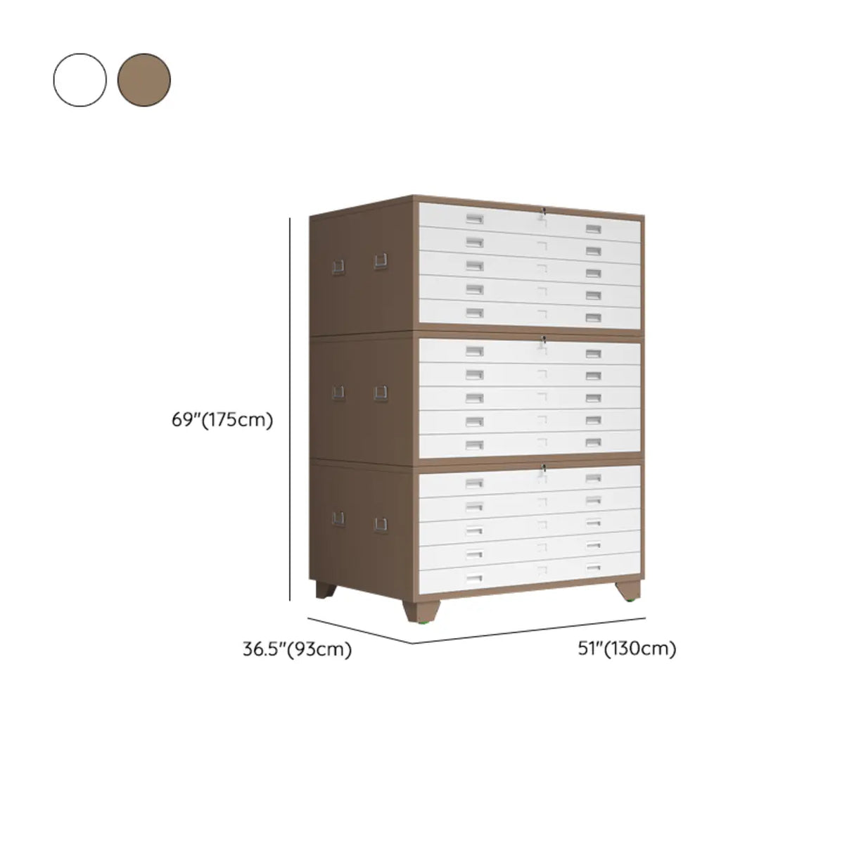 Brown Lateral Steel Small Lockable Filing Cabinets Image - 34
