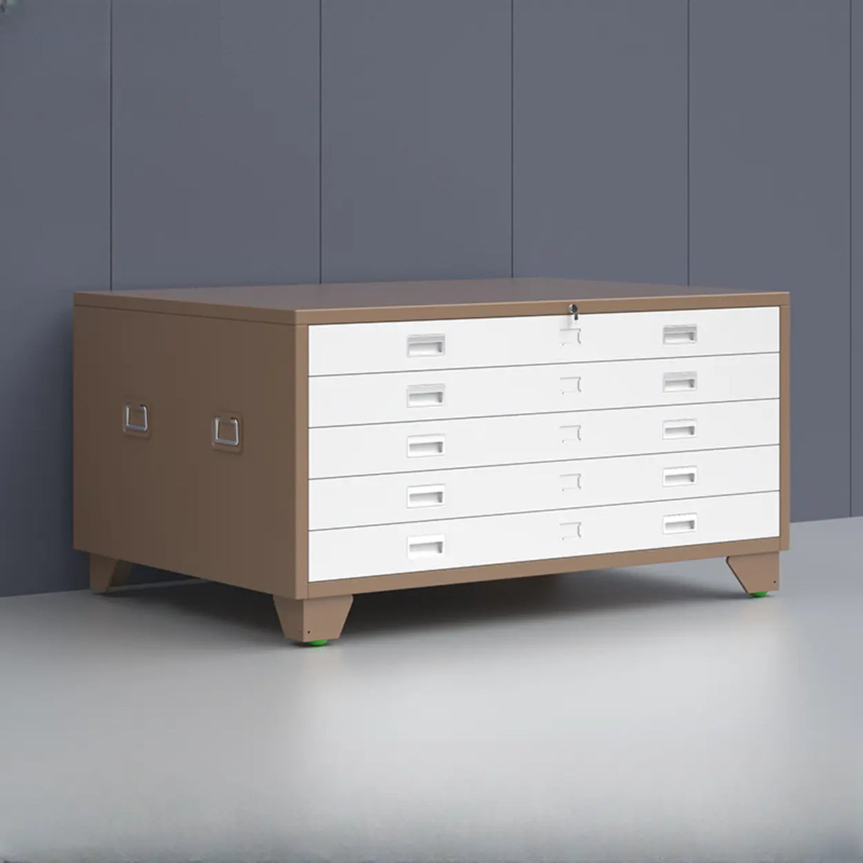 Brown Lateral Steel Small Lockable Filing Cabinets Image - 5
