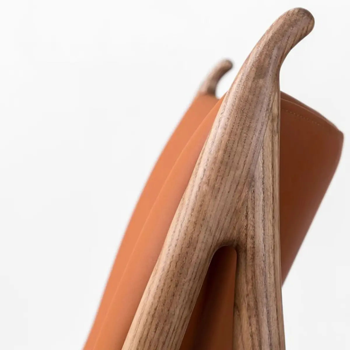 Brown Leather Fixed Back Arm Chair with Four Legs Image - 9