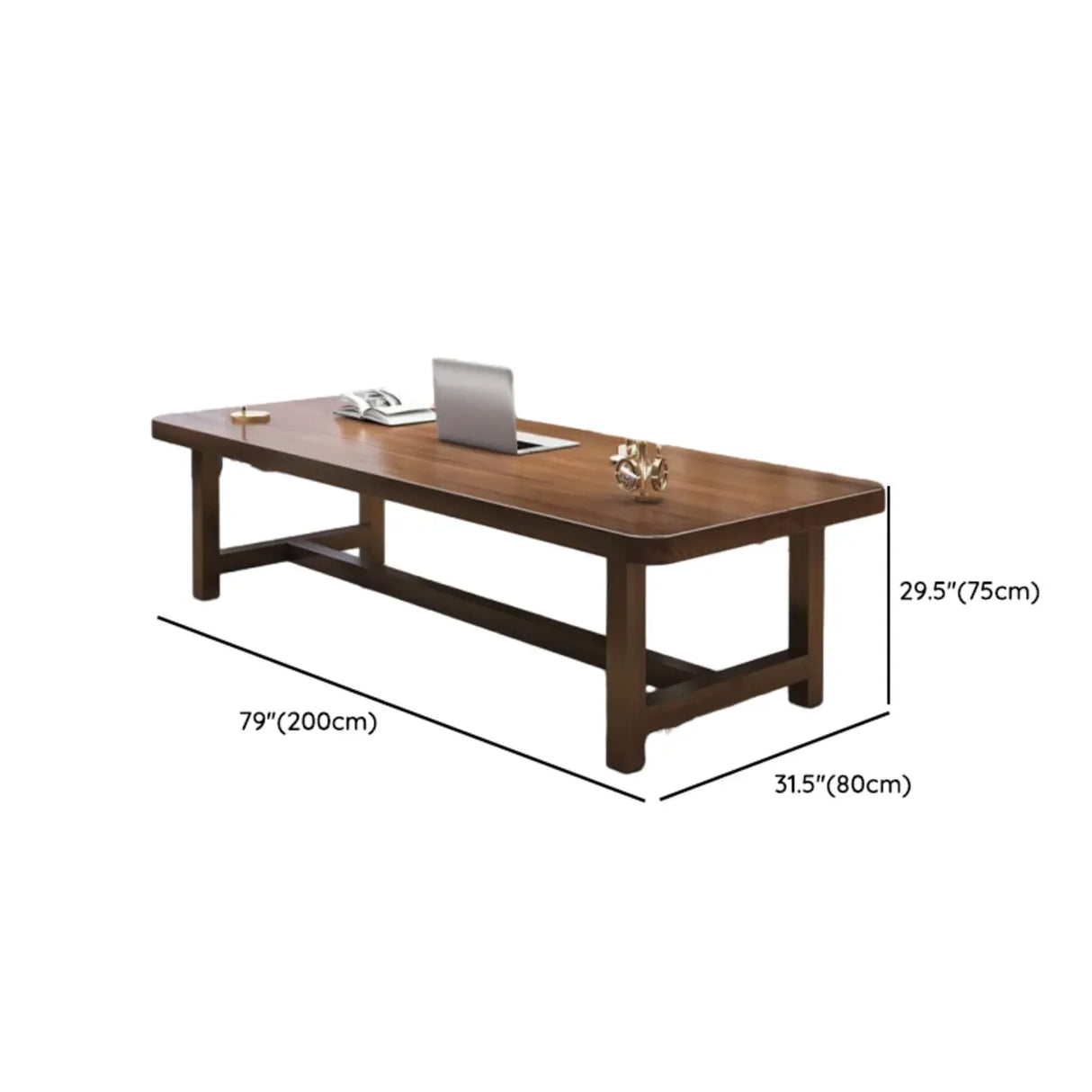 Brown Long Standard Wooden Multi-person Conference Desk Image - 11