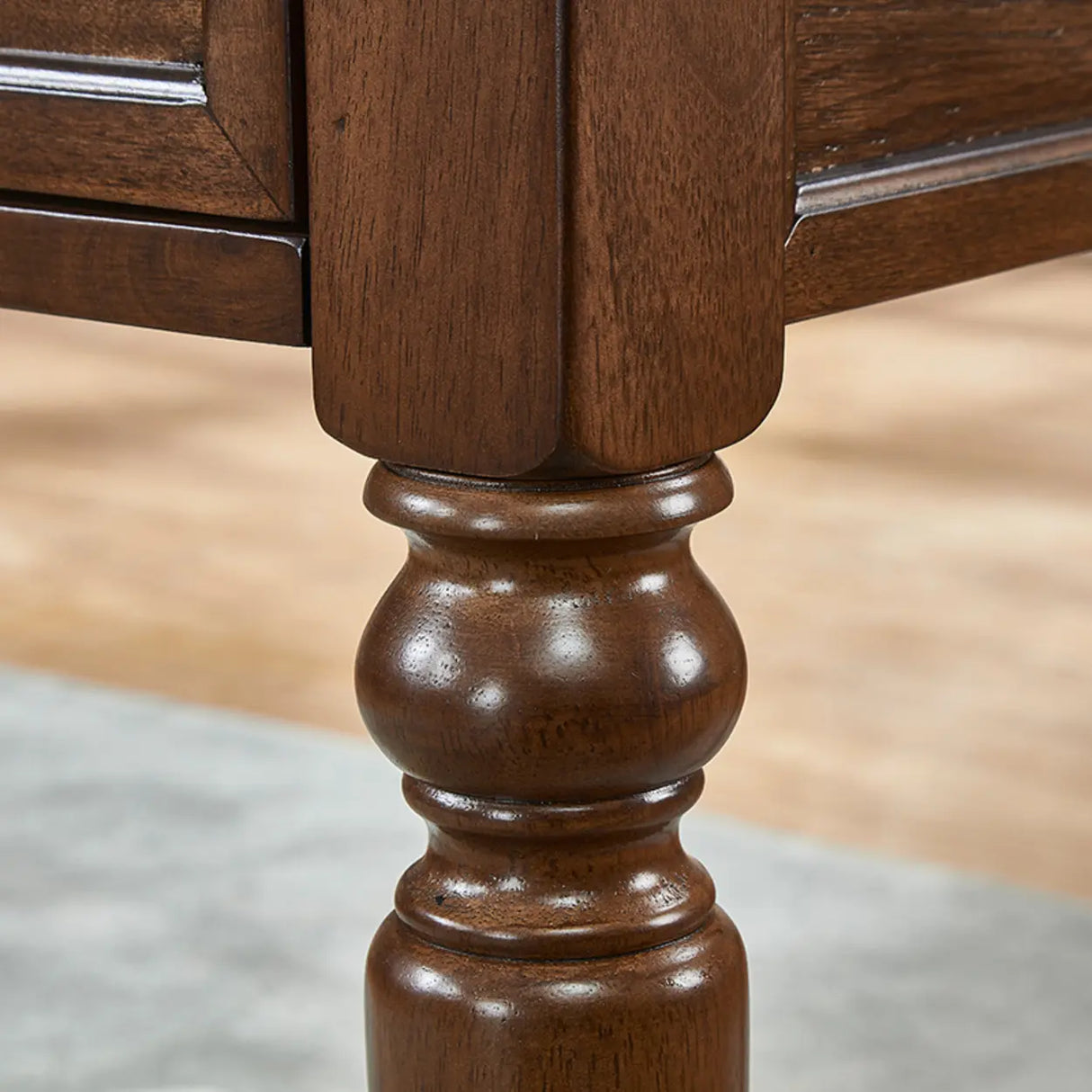 Brown Medium Standard Wooden Computer Desk with Drawers Image - 4