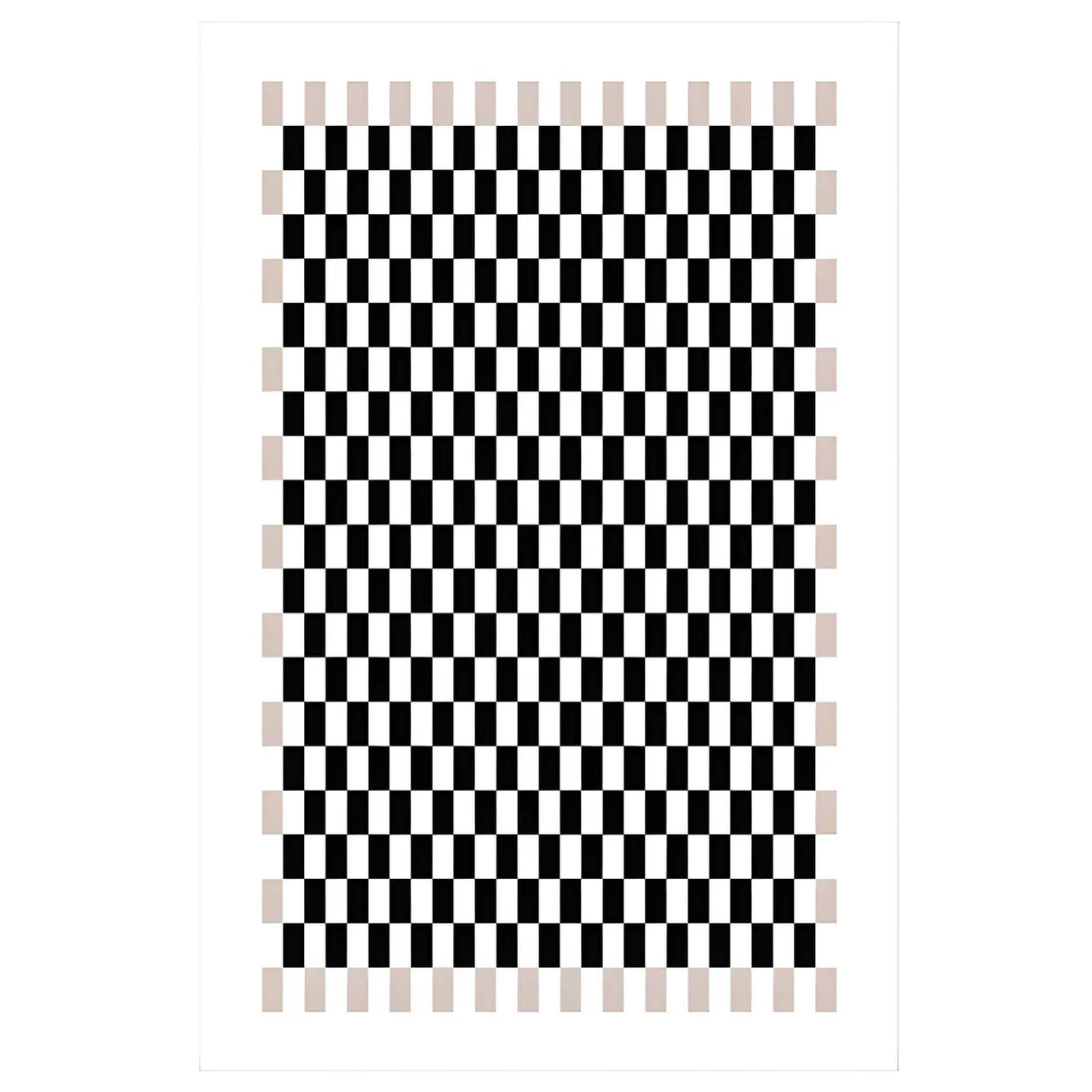 Brown Modern Checkered Polyester Non-Slip Area Rug Image - 7