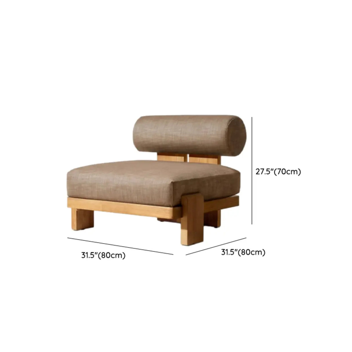 Brown Modular Teak Wood UV Resistant Patio Sofa with Cushion Image - 10