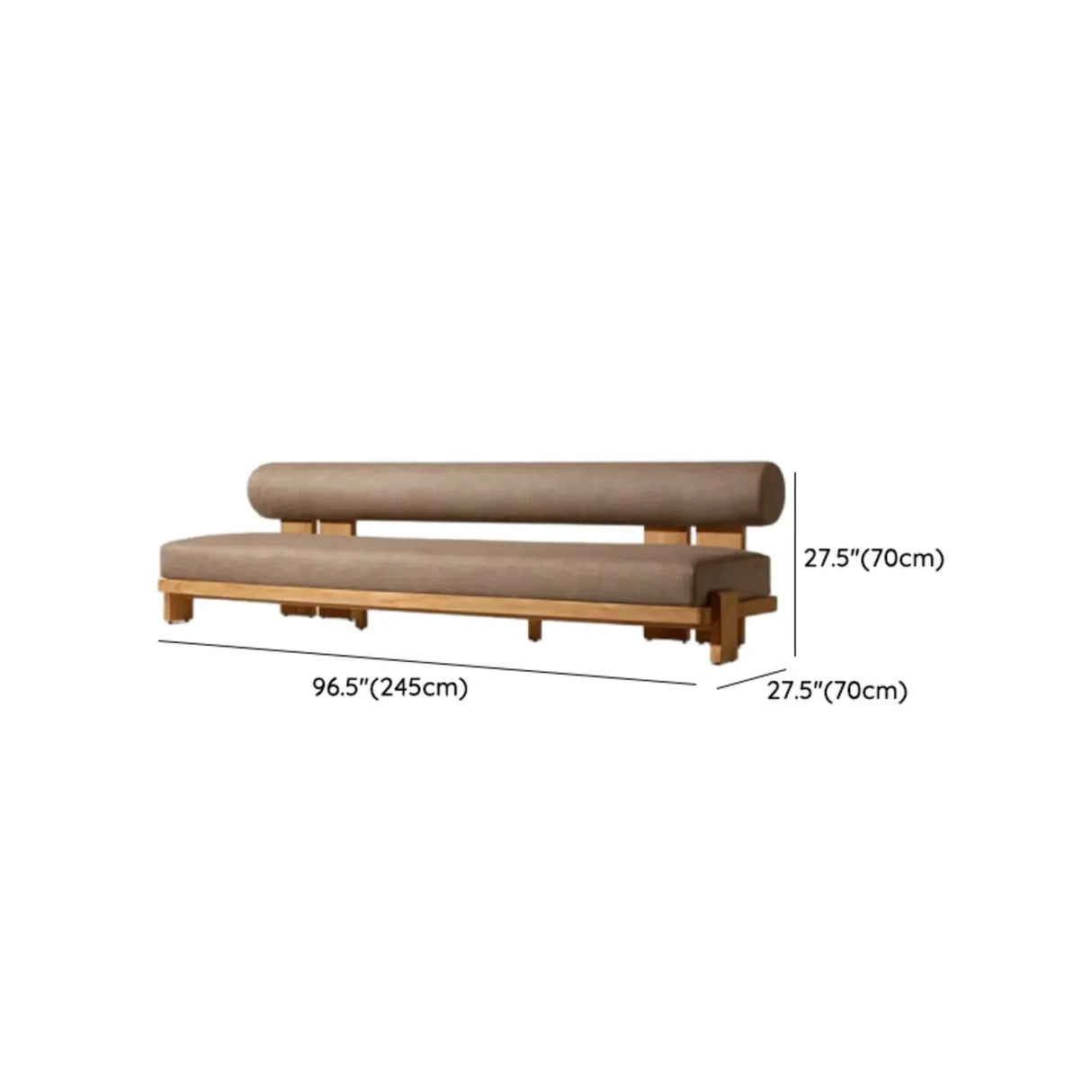 Brown Modular Teak Wood UV Resistant Patio Sofa with Cushion Image - 11