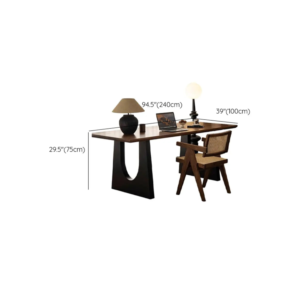 Brown Multi-person Auburn Walnut wooden Desk Image - 15