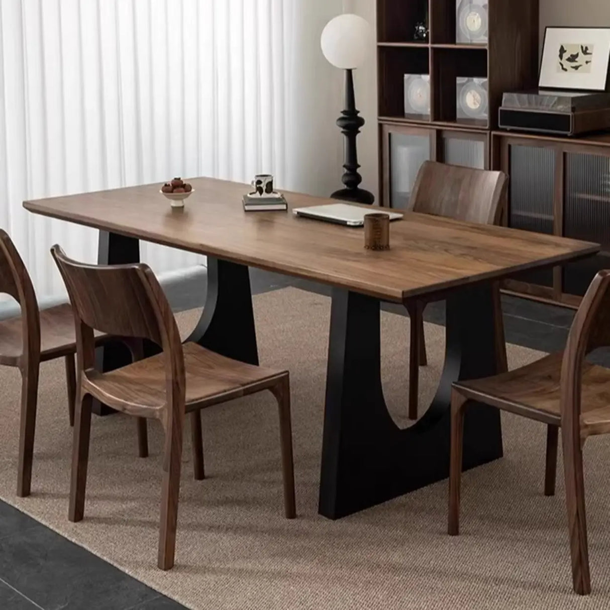 Brown Multi-person Auburn Walnut wooden Desk Image - 1