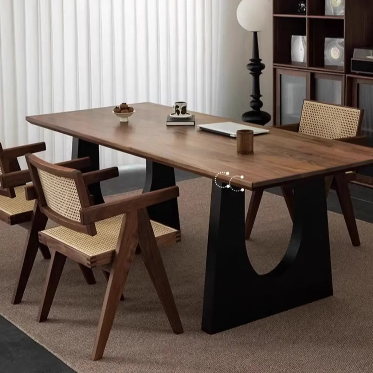 Brown Multi-person Auburn Walnut wooden Desk Image - 5