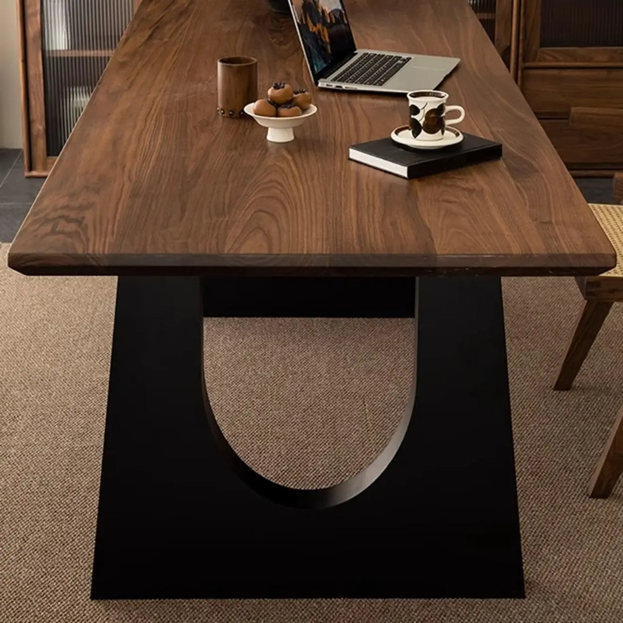 Brown Multi-person Auburn Walnut wooden Desk Image - 6