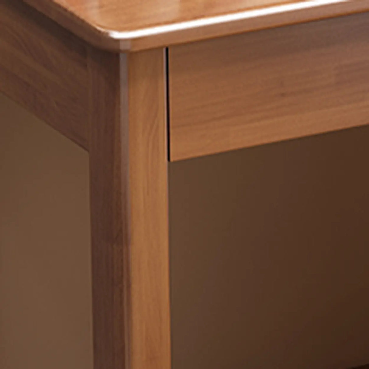 Brown Natural Wooden Desk with Hutch and Storage Image - 6