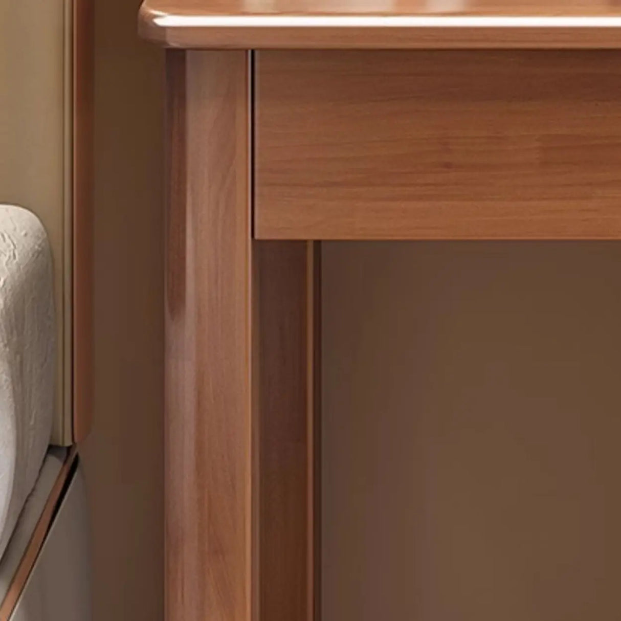 Brown Natural Wooden Desk with Hutch and Storage Image - 9