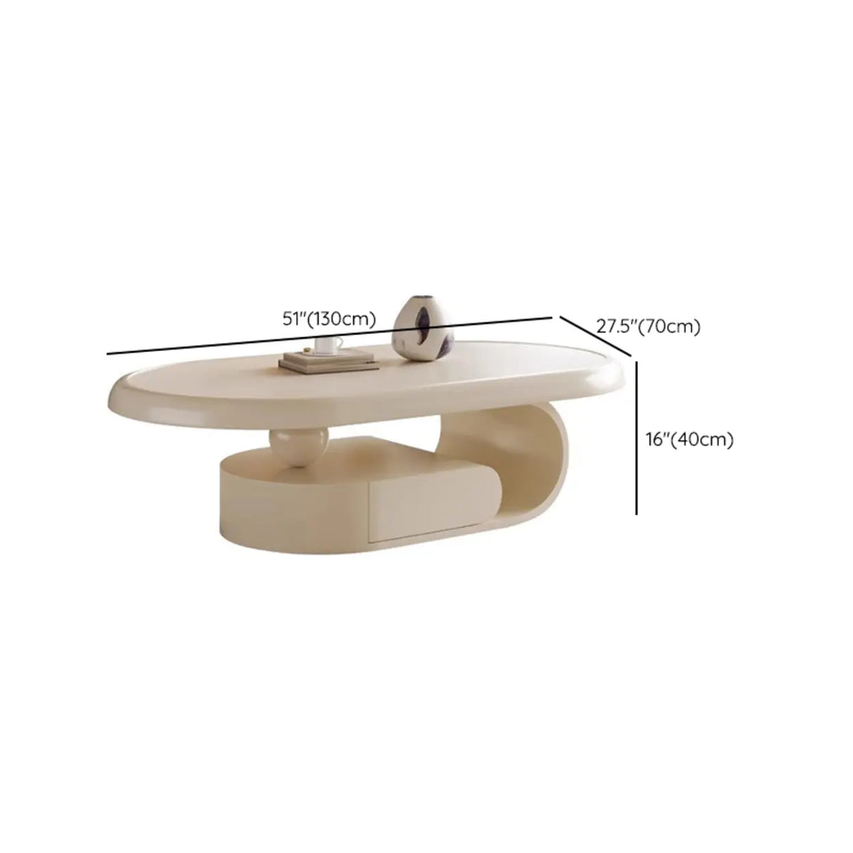 Brown Oval Wood Tray Top Abstract Base Coffee Table Image - 13