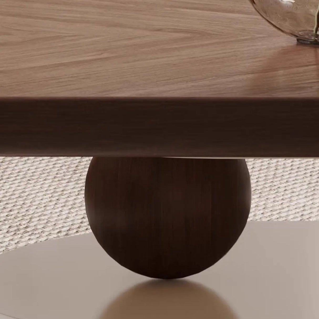 Brown Oval Wood Tray Top Abstract Base Coffee Table Image - 8