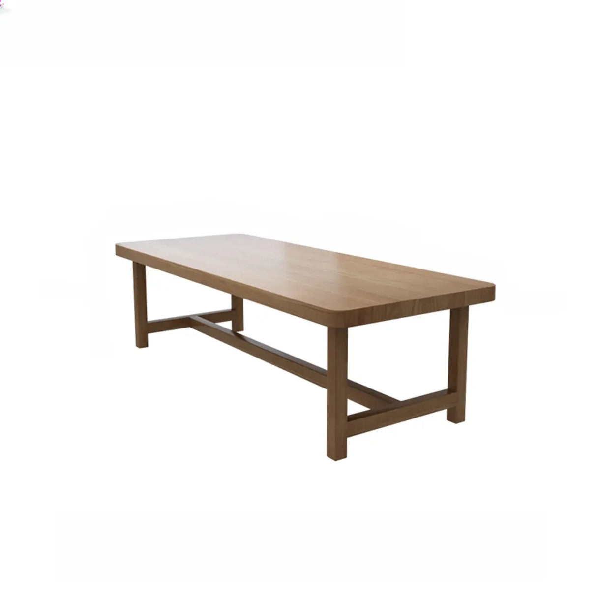 Brown Pine Wood Rectangle Trestle Study Desk for Eight Image - 2