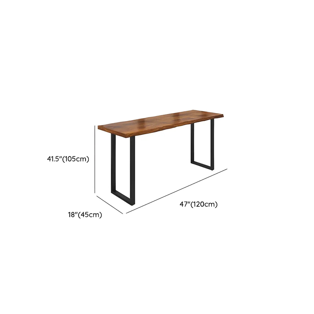Brown Rectangle Pine Wood Large Tall Bar Table Image - 14