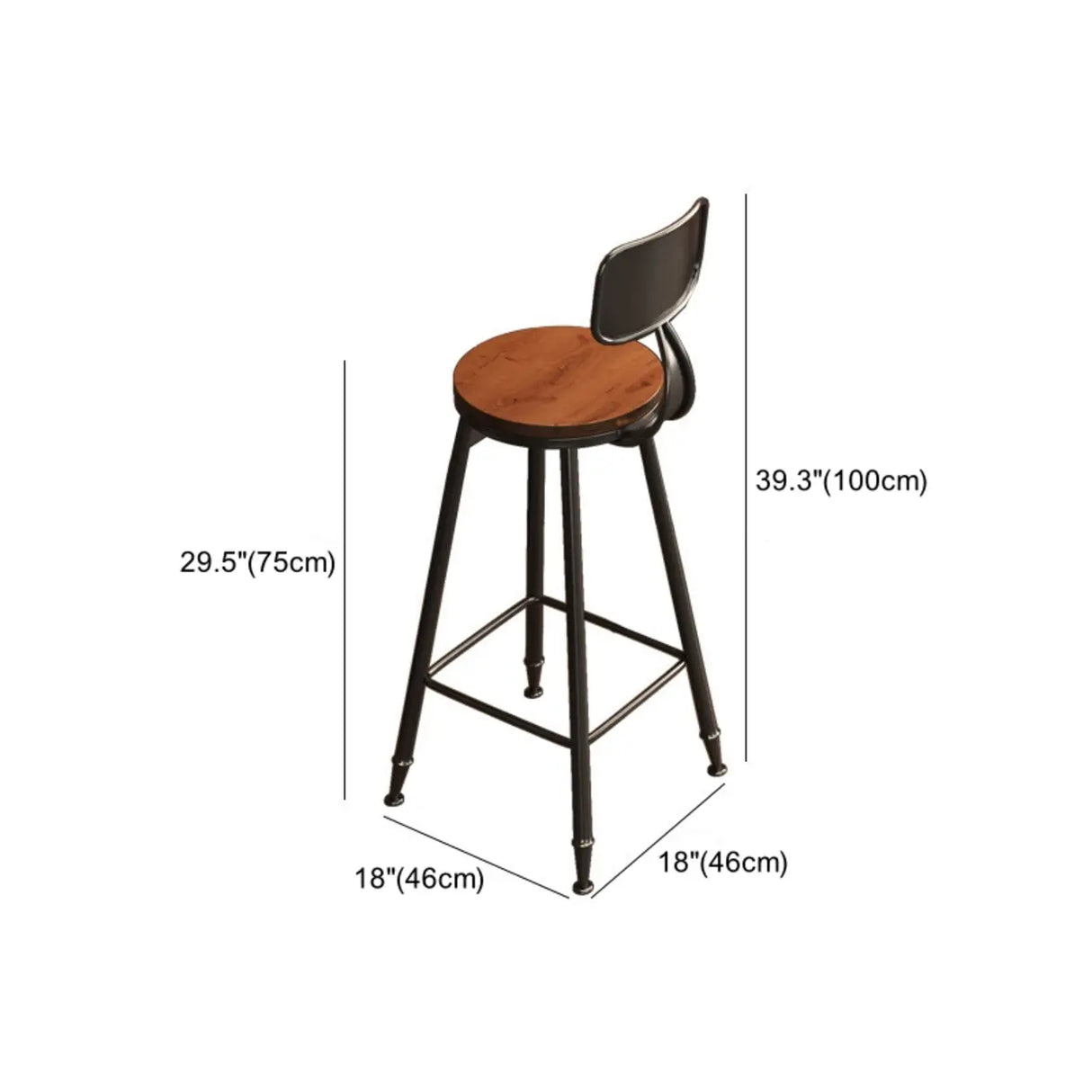Brown Rectangle Wood Large Bar Table with Footrest Image - 26