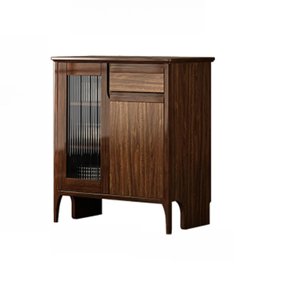 Brown Rectangular Wood Kitchen Storage China Cabinet Image - 7