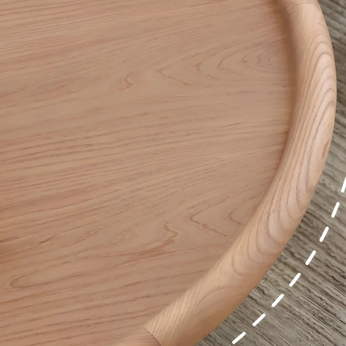 Brown Round Ash Wood Tray Top Three Leg Single Table Image - 9