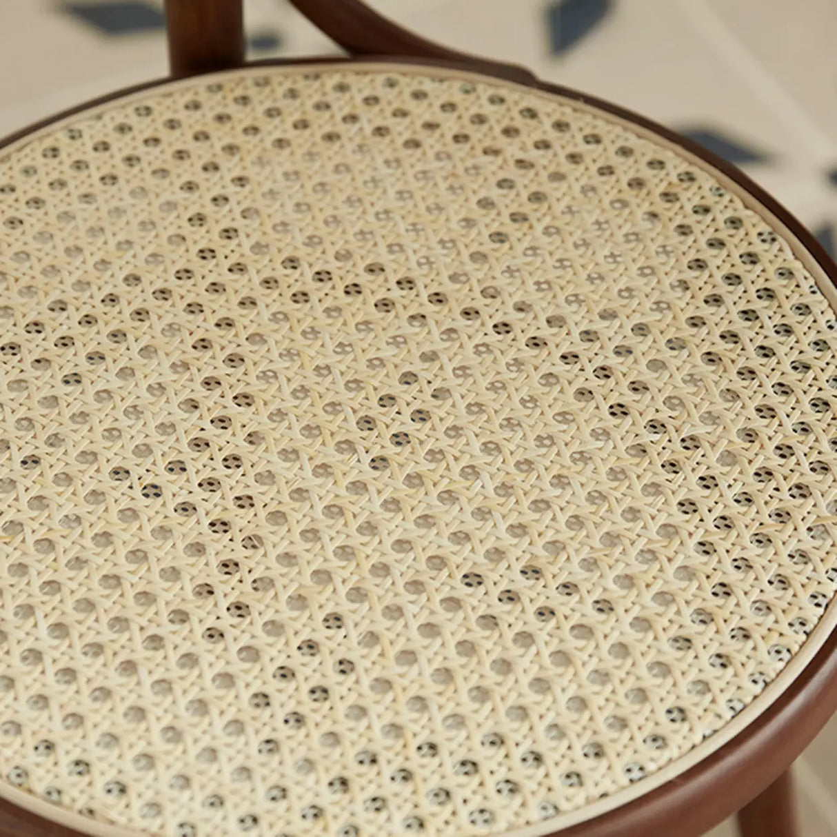 Brown Round Open Back Woven Wooden Dining Chair Image - 11