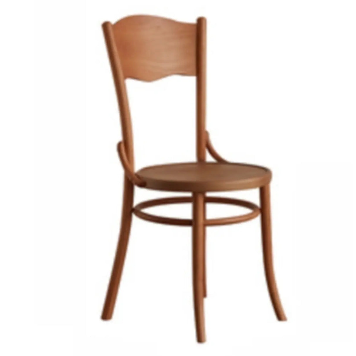 Brown Round Open Back Woven Wooden Dining Chair Image - 7