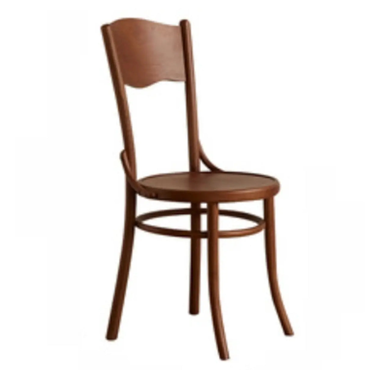 Brown Round Open Back Woven Wooden Dining Chair Image - 8