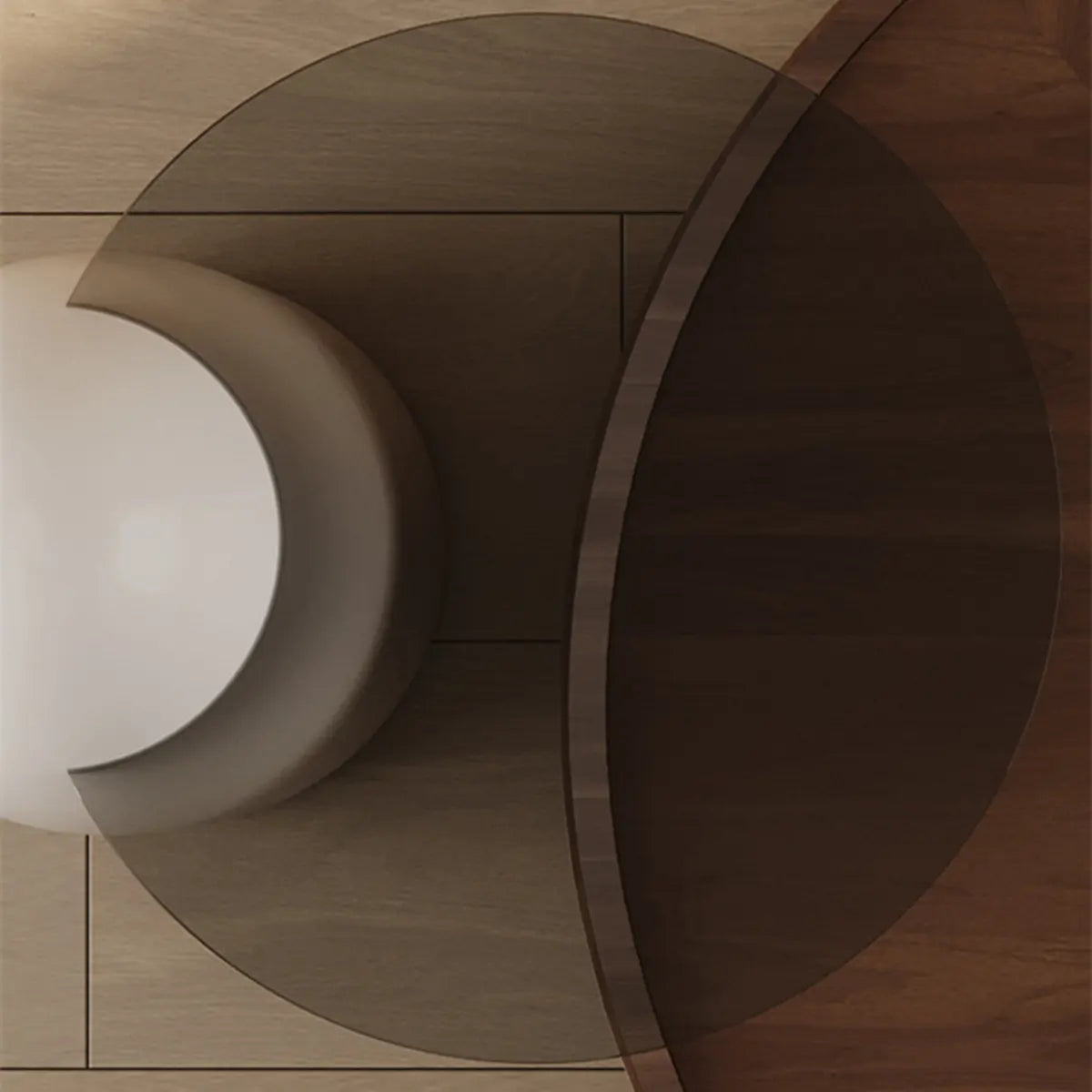 Brown Round Wood Drawers Storage Nesting Coffee Table Image - 8