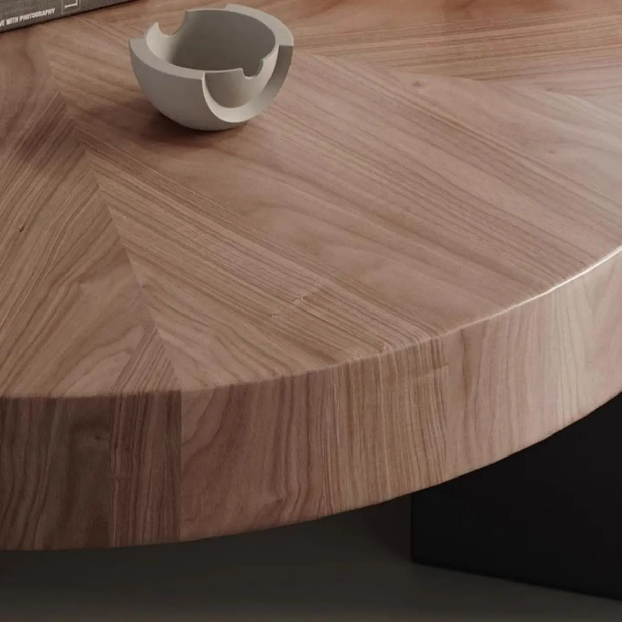 Brown Round Wood Nesting Coffee Tables with Three Leg Image - 6