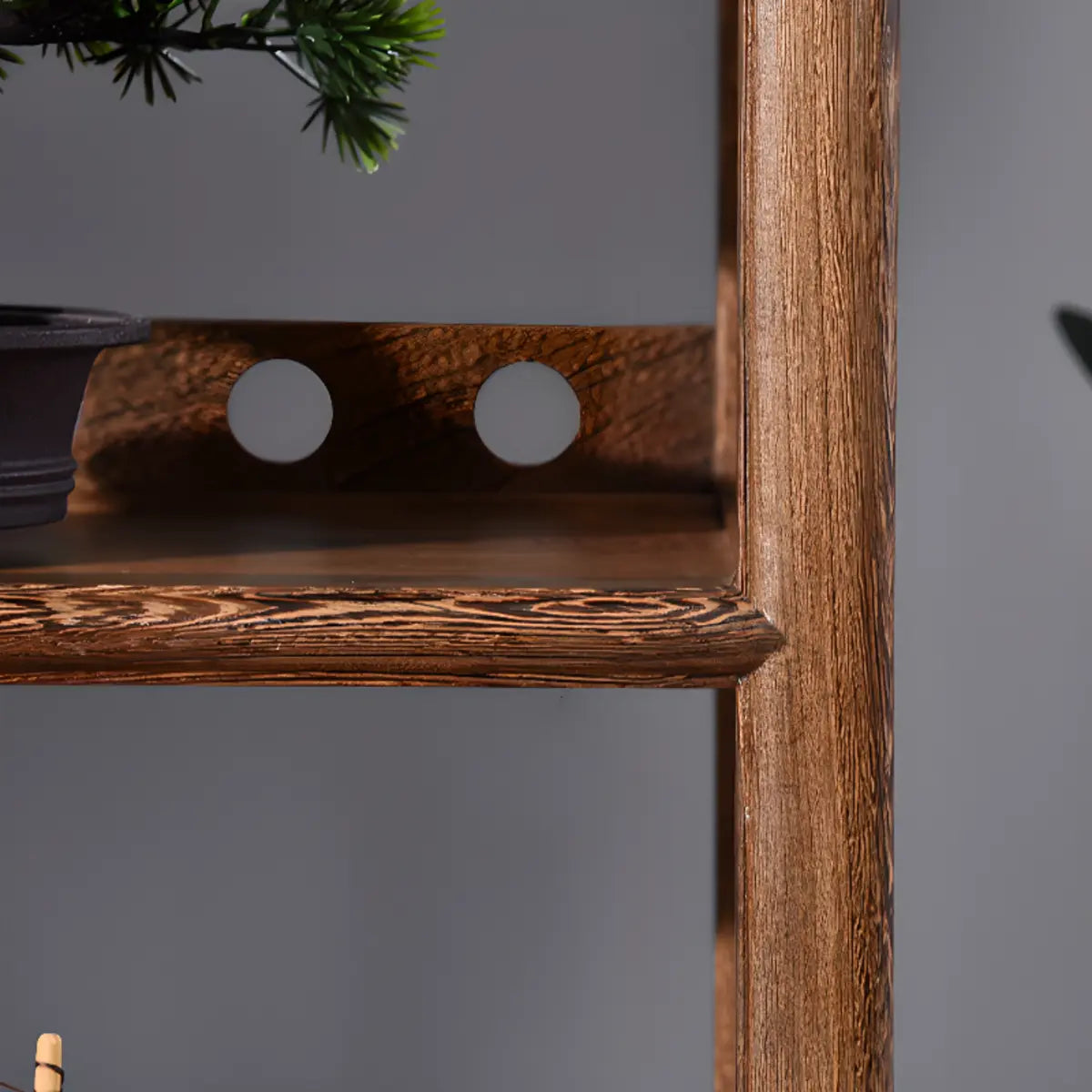 Brown Rustic Open Ladder Multi-tier Display Bookshelf Image - 10