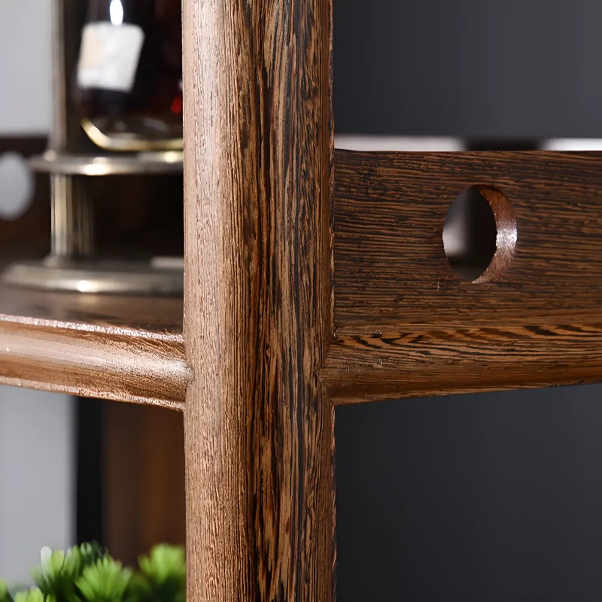 Brown Rustic Open Ladder Multi-tier Display Bookshelf Image - 11