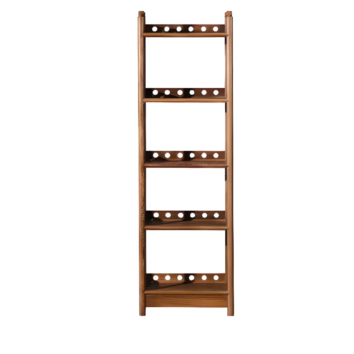 Brown Rustic Open Ladder Multi-tier Display Bookshelf Image - 7