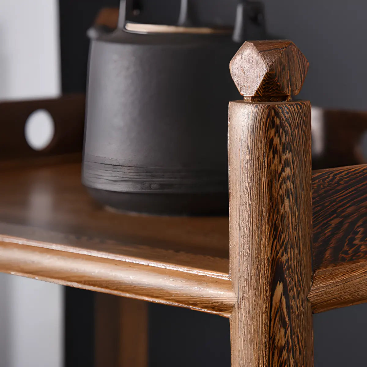 Brown Rustic Open Ladder Multi-tier Display Bookshelf Image - 9