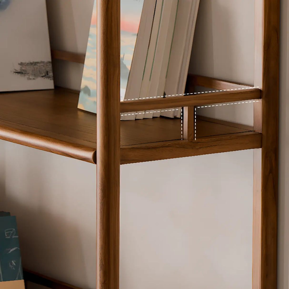 Brown Rustic Stand Natural Wood Display Bookshelf Image - 10